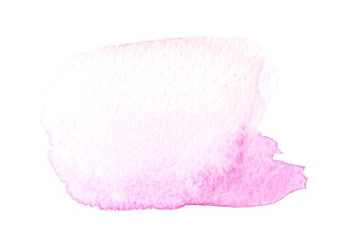 Pembe suluboya fırça darbeleri beyaza izole edilmiş, üst manzara