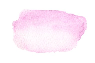 Pembe suluboya fırça darbeleri beyaza izole edilmiş, üst manzara