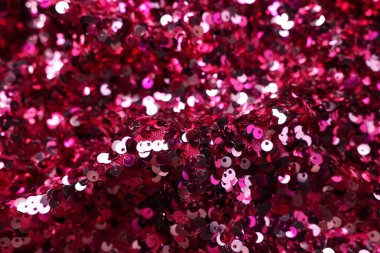 Arka plan olarak kırmızı pullu güzel kumaş, yakın görünüm