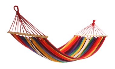 Boş, rahat, parlak hamak beyazda izole.