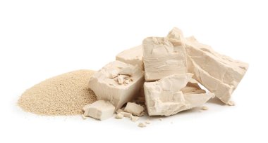 Taze ve kuru maya beyazda izole edilmiş.