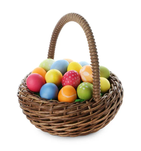 Paskalya sepeti beyaza boyanmış yumurtalar.
