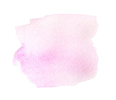 Pembe suluboya fırça darbeleri beyaza izole edilmiş, üst manzara