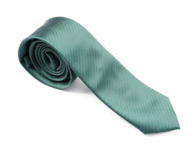 Beyaza izole edilmiş zarif bir deniz mavisi kravatı.