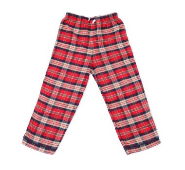 Üstten görünüşlü beyaz pijama pantolonu.