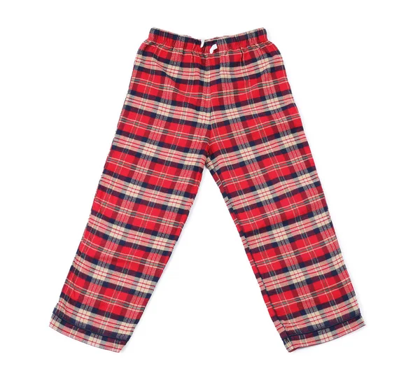 Üstten görünüşlü beyaz pijama pantolonu.