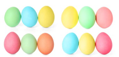 Paskalya kutlaması için boyanmış yumurta koleksiyonu.