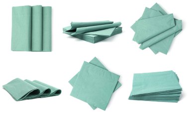 Turkuaz kağıt peçeteler beyaz, set