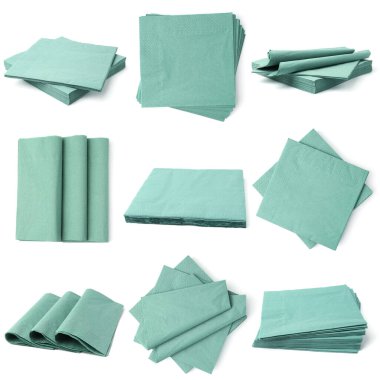 Turkuaz kağıt peçeteler beyaz, set