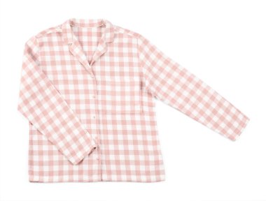 Üst görünümde izole edilmiş şık pijama gömleği