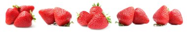 Beyaz üzerine izole edilmiş taze çilekler.