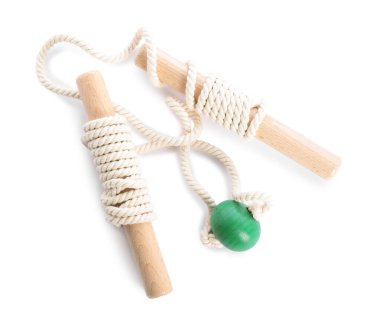 Çocukların motor becerileri için oyuncaklar beyazda, görüntünün üzerinde izole