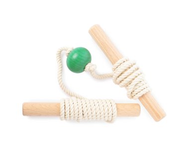 Çocukların motor becerileri için oyuncaklar beyaz, üst görünümde izole