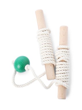 Çocukların motor becerileri için oyuncaklar beyaz, üst görünümde izole