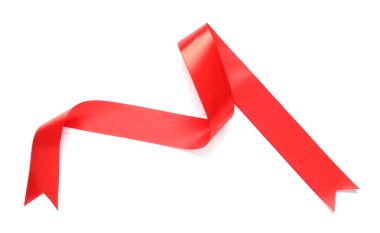 Beyaz manzaralı, güzel kırmızı kurdele. Pankart tasarımı