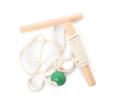 Çocukların motor becerileri için oyuncaklar beyaz, üst görünümde izole