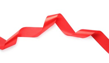 Beyaz manzaralı, güzel kırmızı kurdele. Pankart tasarımı