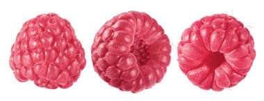 Taze olgun ahududular. Beyazlar üzerinde izole edilmiş.