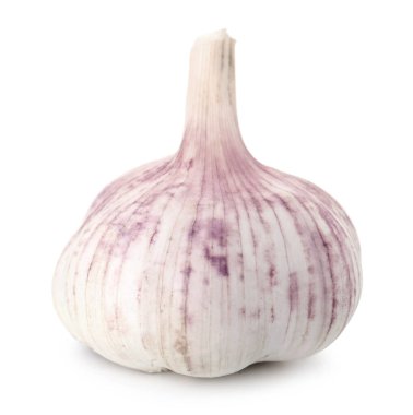 Bir taze sarımsak soğanı beyaza izole edilmiş.