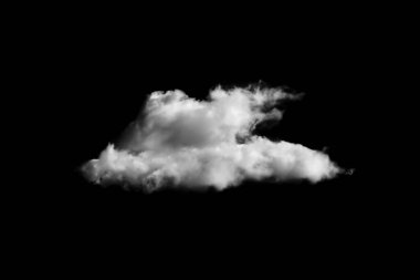 Siyah arkaplanda yüzen tüylü beyaz bulut