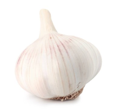 Bir taze sarımsak soğanı beyaza izole edilmiş.