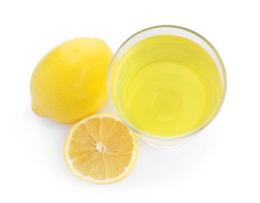 Lezzetli jöle ve limonlar beyaz, üst manzara