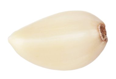 Bir taze sarımsak karanfili beyaza izole edilmiş.