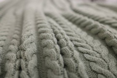 Arka plan olarak yumuşak örülmüş ekose, yakın görünüm