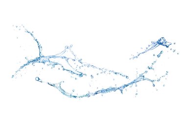 Beyaz arka planda su sıçrıyor