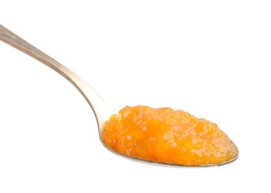 Beyaz kaşıkta tatlı reçel