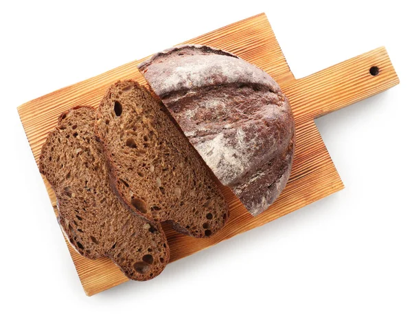 Taze ekmek parçaları beyaza izole edilmiş, üst manzara