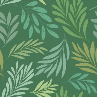Çiçeksel vektör pürüzsüz desen. Narin botanik duvar kağıdı. Yapraklarla tekrarlanabilir arkaplan.