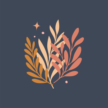 Vektör modern çiçek düzenleme geçmişi. Yaprakları ve bitkileri olan sevimli, narin botanik çizimler..