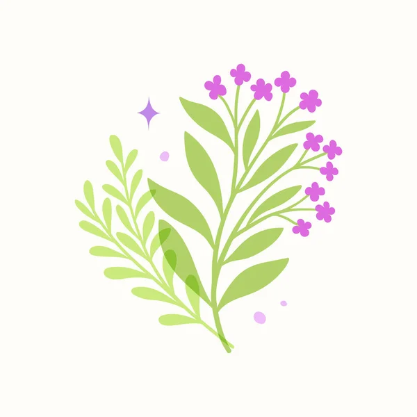 Vector Moderno Fondo Arreglo Floral Linda Ilustración Botánica Delicada Con — Vector de stock