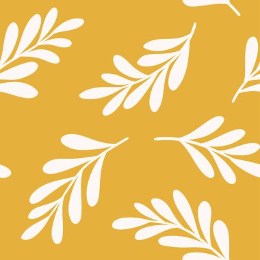 Çiçeksel vektör pürüzsüz desen. Narin botanik duvar kağıdı. Yaprak ve çiçeklerle tekrarlanabilir arkaplan