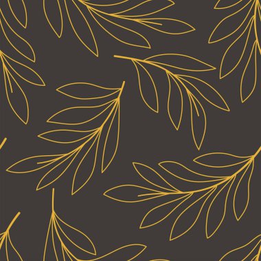 Çiçeksel vektör pürüzsüz desen. Narin botanik duvar kağıdı. Yaprak ve çiçeklerle tekrarlanabilir arkaplan