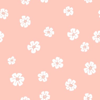 Çiçeksel vektör pürüzsüz desen. Narin botanik duvar kağıdı. Yaprak ve çiçeklerle tekrarlanabilir arkaplan