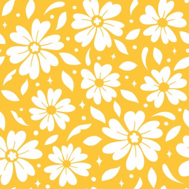 Çiçeksel vektör pürüzsüz desen. Narin botanik duvar kağıdı. Yaprak ve çiçeklerle tekrarlanabilir arkaplan