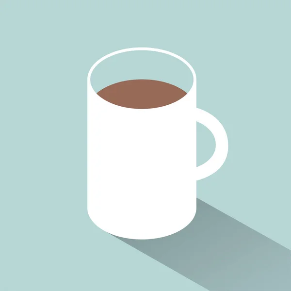 Kopje Koffie Tafel Warme Ochtenddrank Vector Isometrische Illustratie — Stockvector