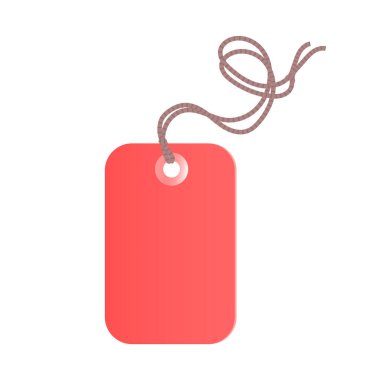 İple kırmızı etiketli bir emtia illüstrasyonunu izole ettim. İndirim ya da indirim..