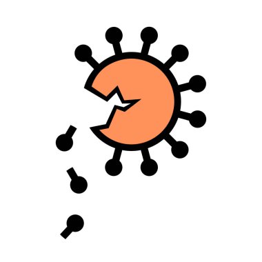 Covid-19 virüsü ölüyor. Coronavirüs enfeksiyonunu yenmek. Beyaz arkaplanda izole edilmiş vektör illüstrasyonu.