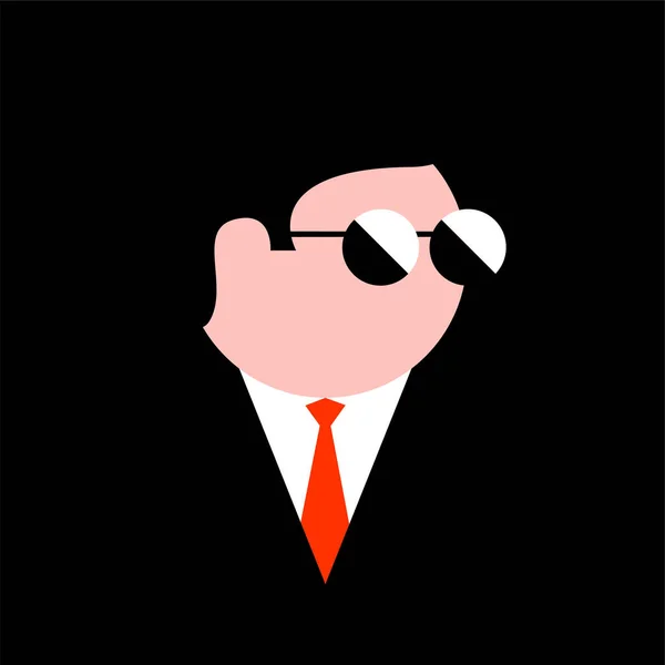 Ícone Com Homem Negócios Com Óculos Gravata Retrato Jovem Num — Vetor de Stock