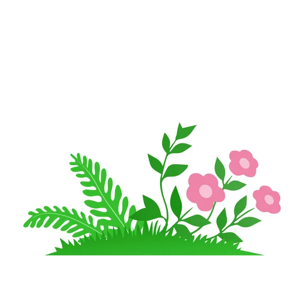 Hermosas Plantas Flores Sobre Fondo Blanco Plantilla Para Decoración Diseño — Vector de stock