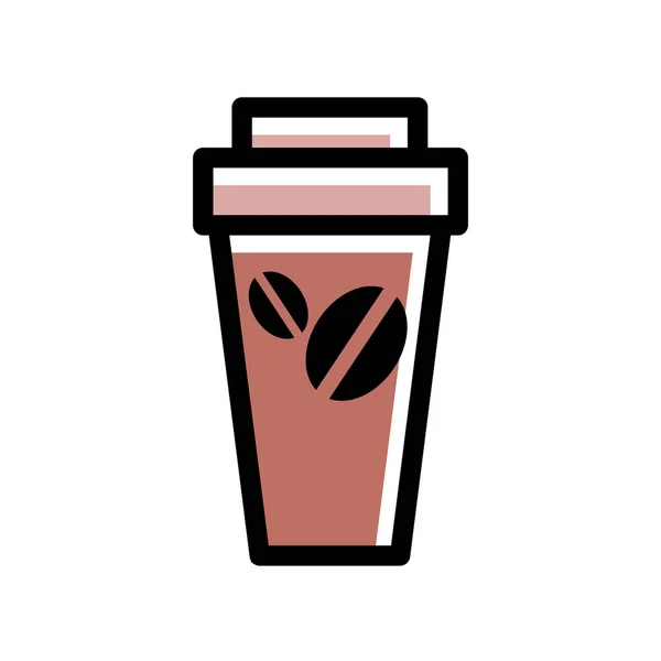 Uma Chávena Café Papelão Bebida Saborosa Quente Ícone Para Café — Vetor de Stock