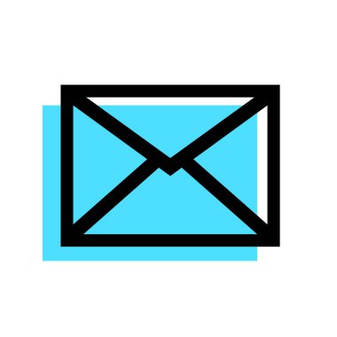 Posta zarfı simgesi beyaz arkaplanda izole edildi. Vektör izole illüstrasyonu.