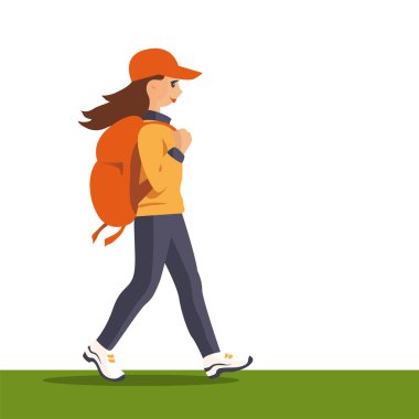 Sırt çantalı kız turist.