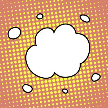 Renkli bir arka planda çizgi film patlama balonu. Pop sanat tarzında vektör illüstrasyon şablonu. Metnin için yer