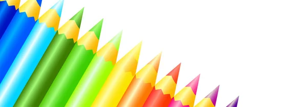 Ensemble Crayons Couleur Bois Sur Fond Blanc Outils Pour Dessin — Image vectorielle