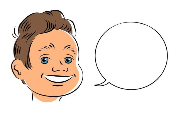 Sorrindo Desenho Animado Jovem Consultor Negócios Dando Discurso Lugar Para — Vetor de Stock