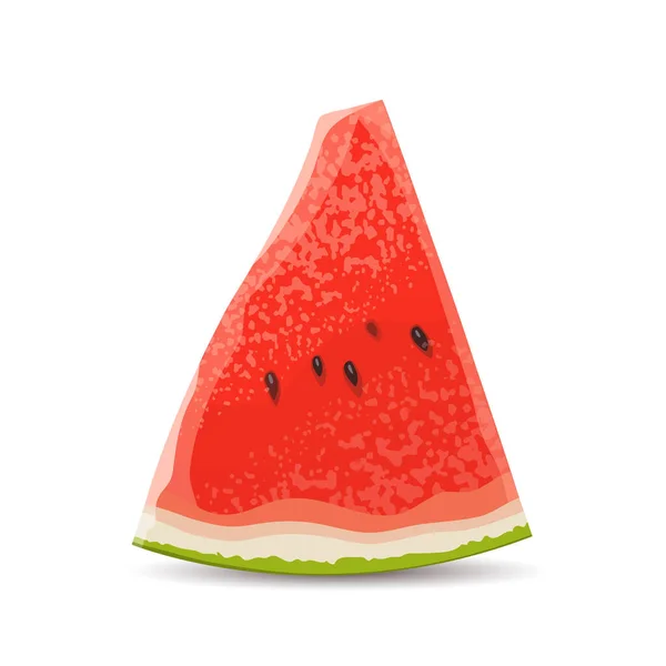 Appetitlich Und Schmackhaft Scheibe Wassermelone Auf Weißem Hintergrund Süßes Fruchtdessert — Stockvektor